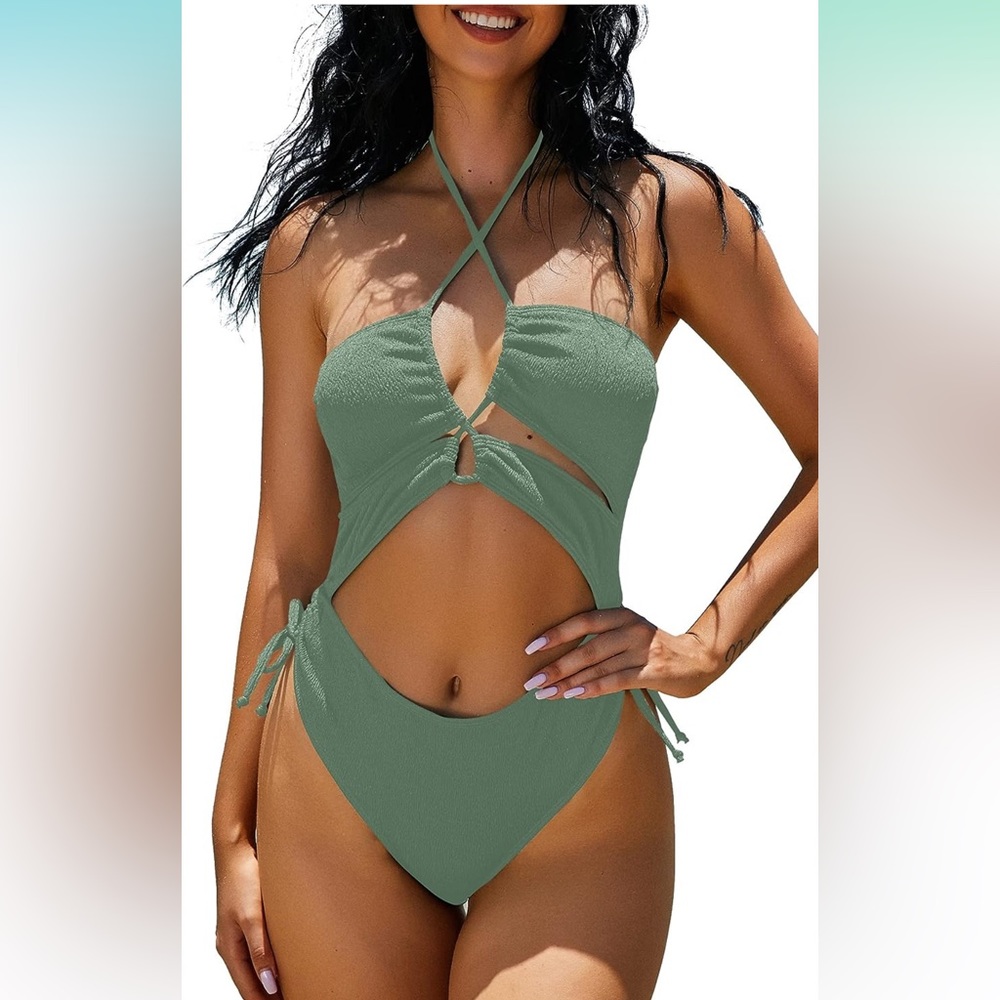 ZAFUL One Piece Swimwear. Sage/light green. Sizes Large and Medium